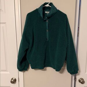 Cable & Gauge Teal Cowl Neck Sweater